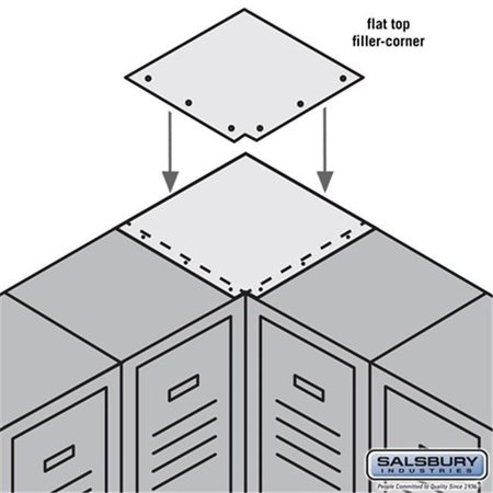 SALSBURY INDUSTRIES Salsbury 77835GY Flat Top Filler Corner - For 15 Inch Deep Metal Locker - Gray 77835GY